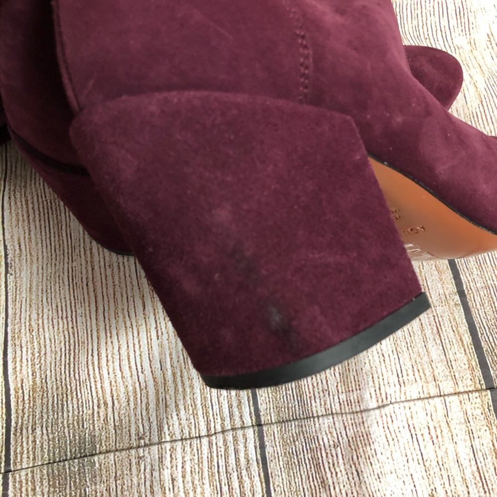 Aquatalia Lisabetta Suede Knee High Tie Back Boots - Picture 7 of 13